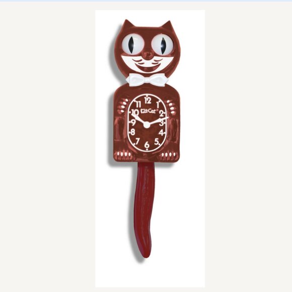 Rare Retired Burgundy Kit Cat Klock Clock - Picture 1 of 6